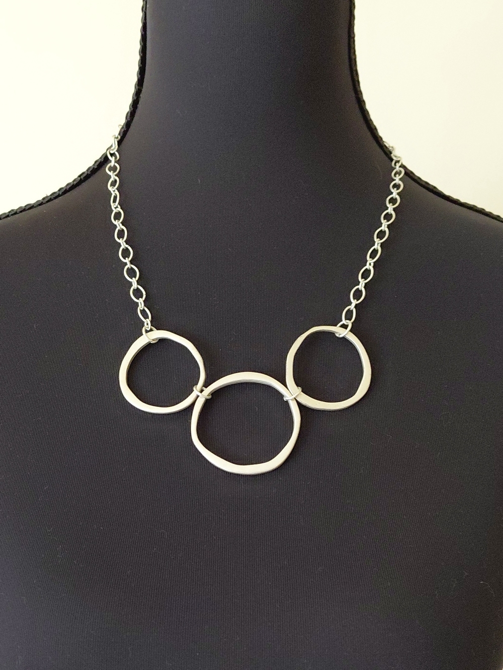 Silver Triple Circle Necklace - Women Jewelry